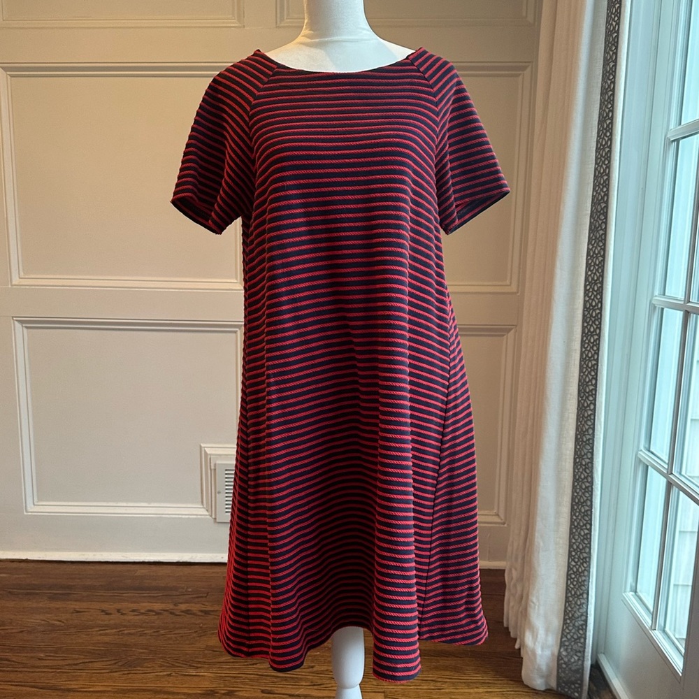 Uniqlo Red and Blue Striped Shift Dress | Size M
